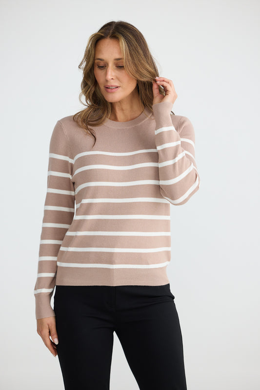 Cleo Knit (Mocha w Off White)