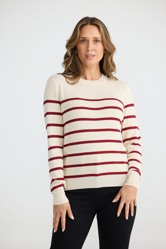 Cleo Knit (Oatmeal w Berry)