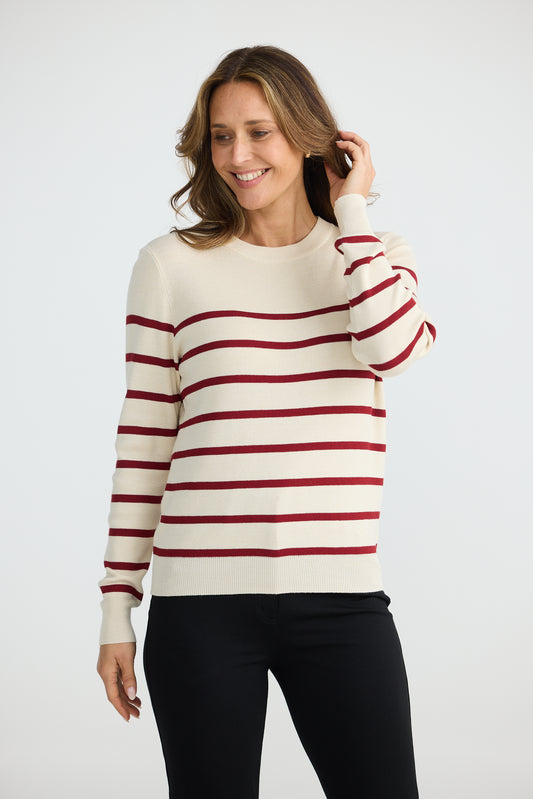 Cleo Knit (Oatmeal w Berry)