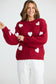 Heart on My Sleeve Knit (Cherry w Off White)