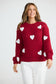 Heart on My Sleeve Knit (Cherry w Off White)