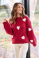 Heart on My Sleeve Knit (Cherry w Off White)