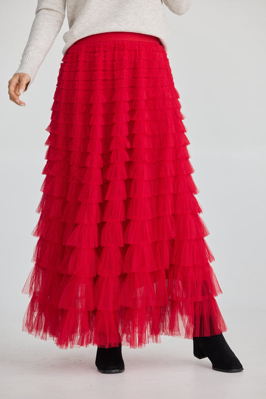 Chance Skirt (Berry Red)
