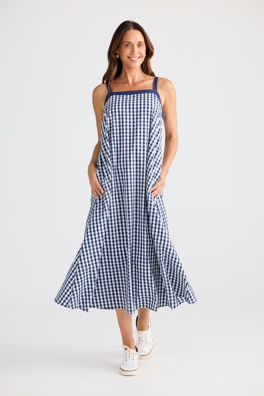 Erica Dress (Navy Gingham)