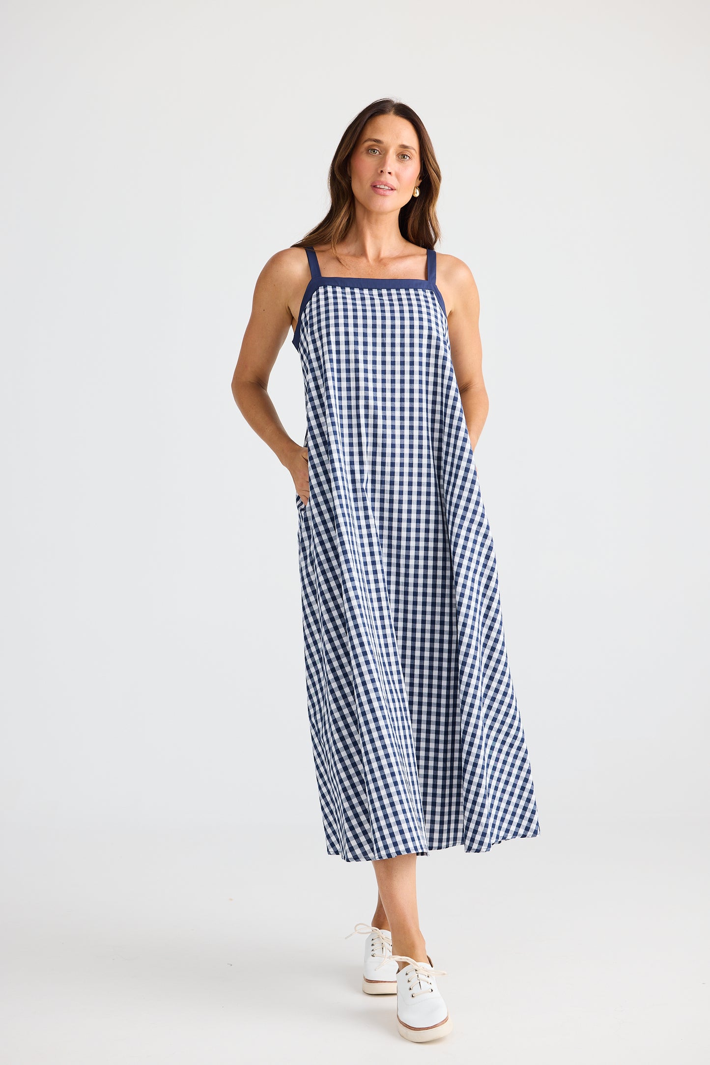 Erica Dress (Navy Gingham)