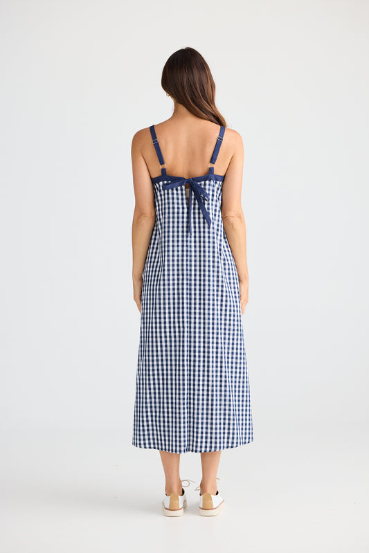 Erica Dress (Navy Gingham)
