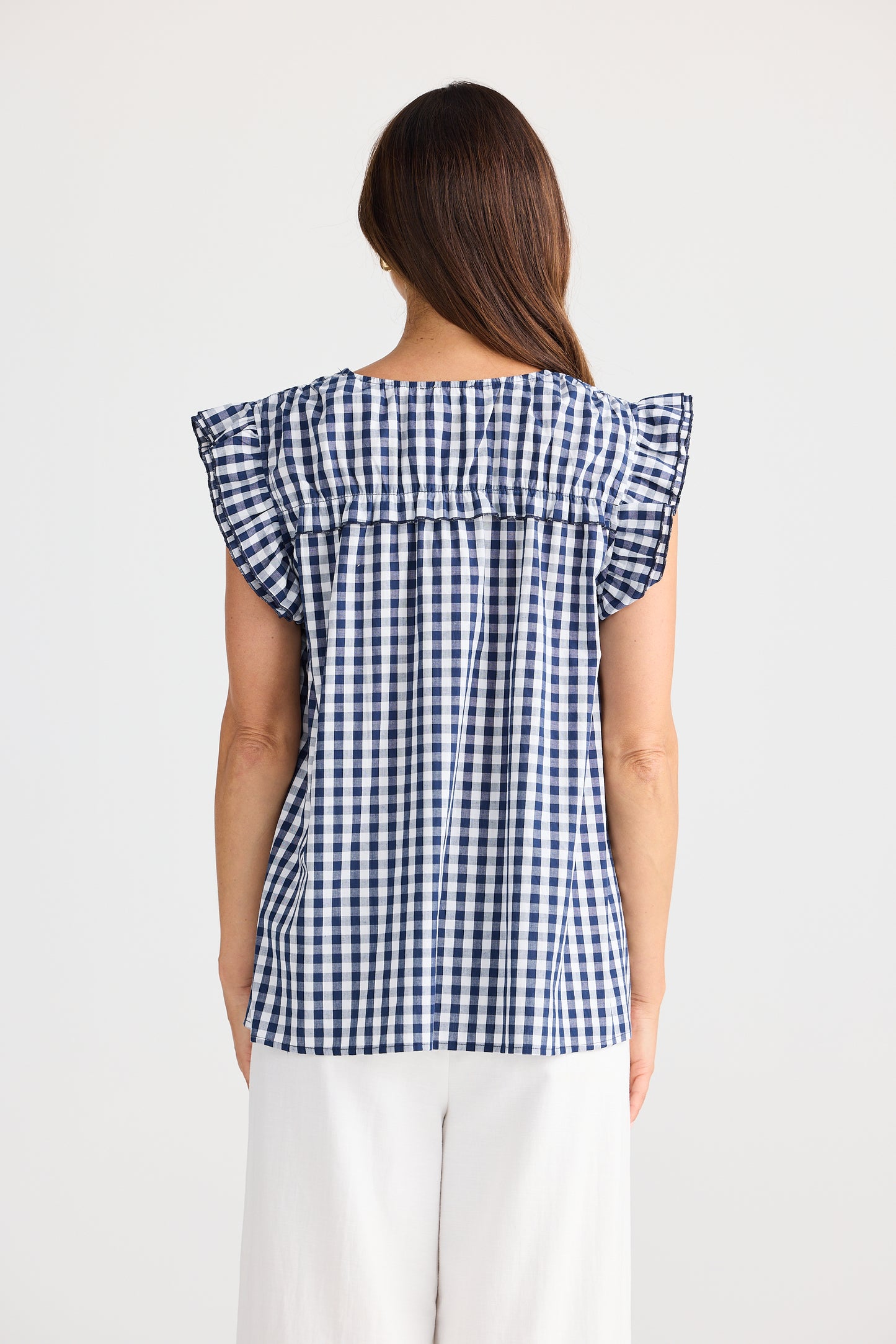 Paz Top (Navy Gingham)