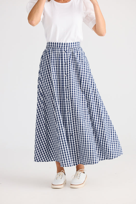 Lucy Skirt (Navy Gingham)