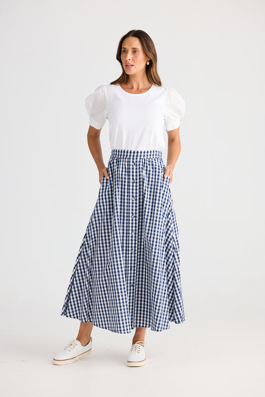 Lucy Skirt (Navy Gingham)