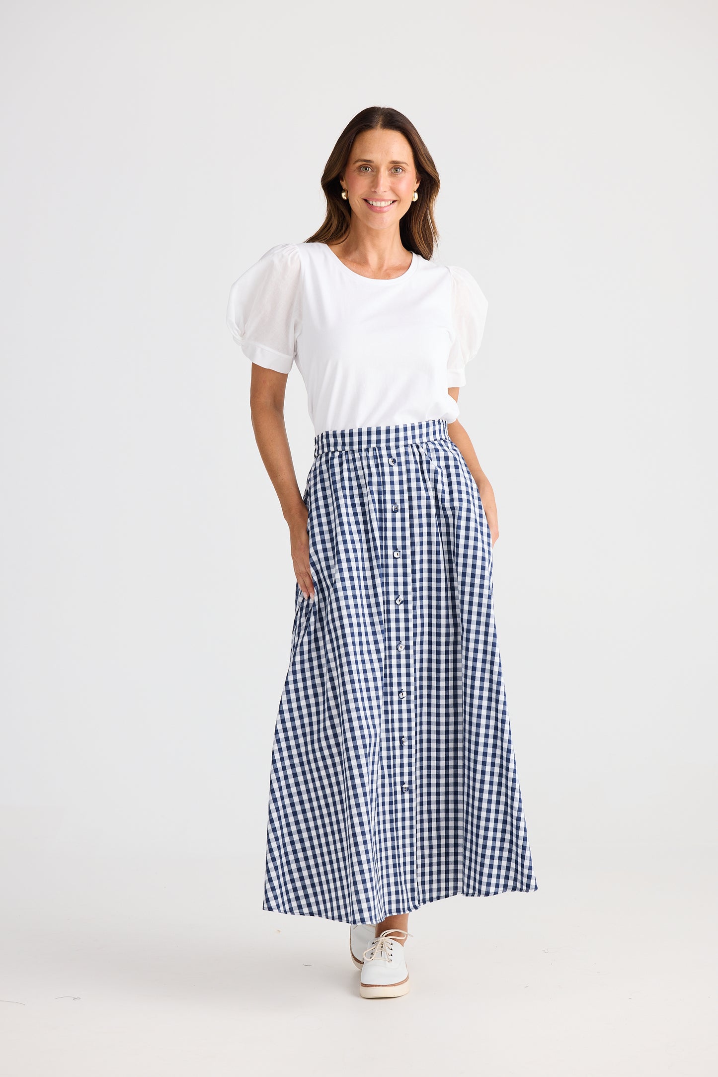 Lucy Skirt (Navy Gingham)