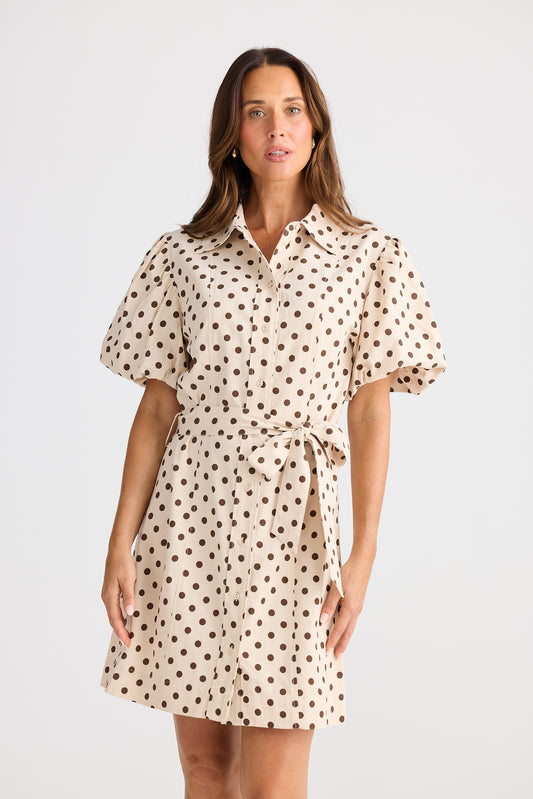 Lenni Dress (Choc Polka Dot)