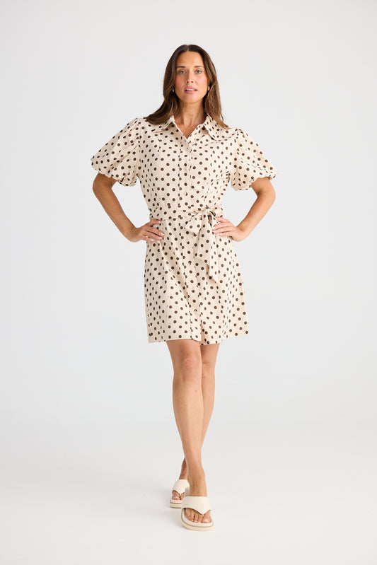 Lenni Dress (Choc Polka Dot)