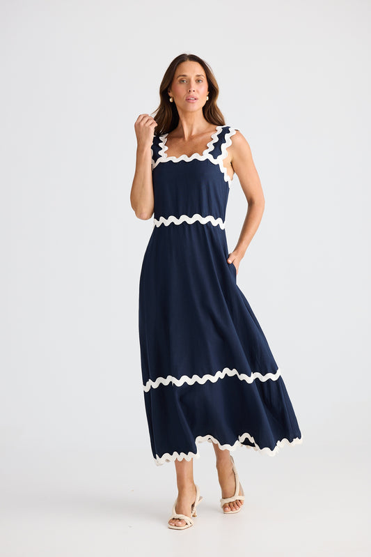 Marlo Midi Dress (Navy)