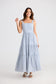 Carmen Dress (Blue Pinstripe)