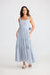 Carmen Dress (Blue Pinstripe)