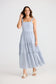 Carmen Dress (Blue Pinstripe)