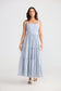 Carmen Dress (Blue Pinstripe)