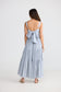 Carmen Dress (Blue Pinstripe)