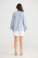 Mardi Blouse (Blue Pinstripe)