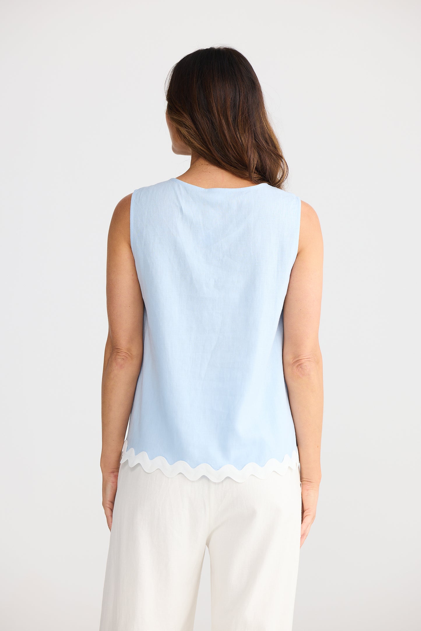 Izzy Ric Rac Top (Sky Blue)