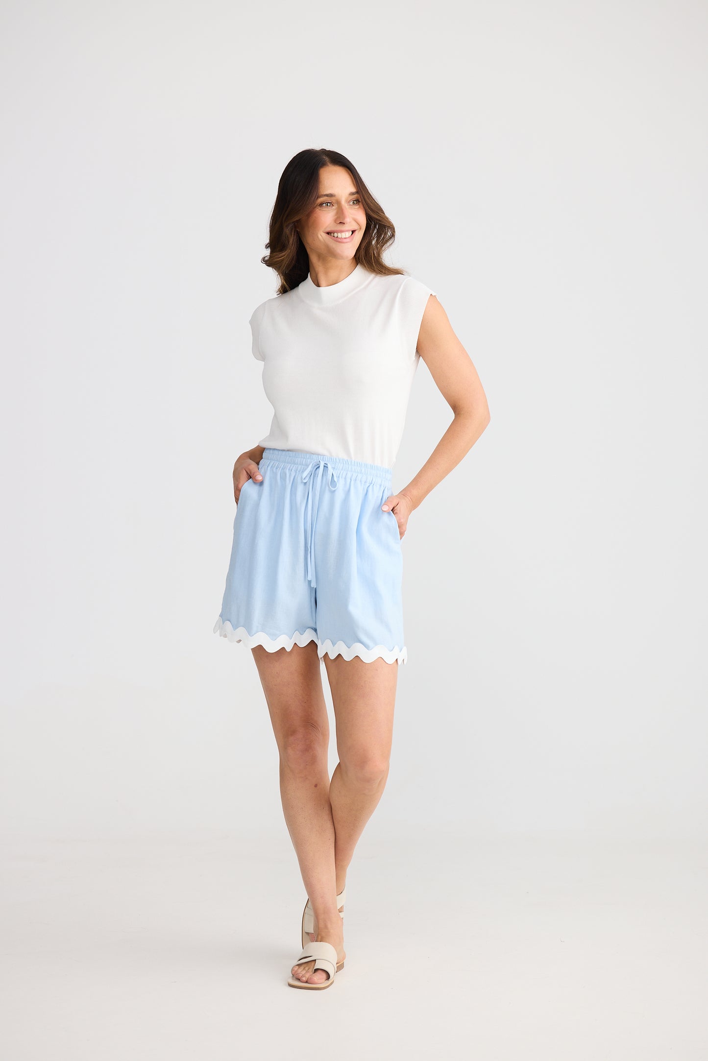 Izzy Ric Rac Short (Sky Blue)