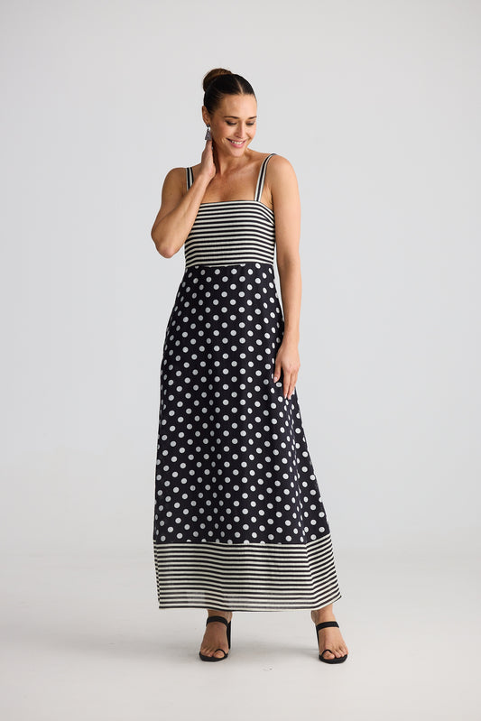Grace Dress (Spot Stripe)