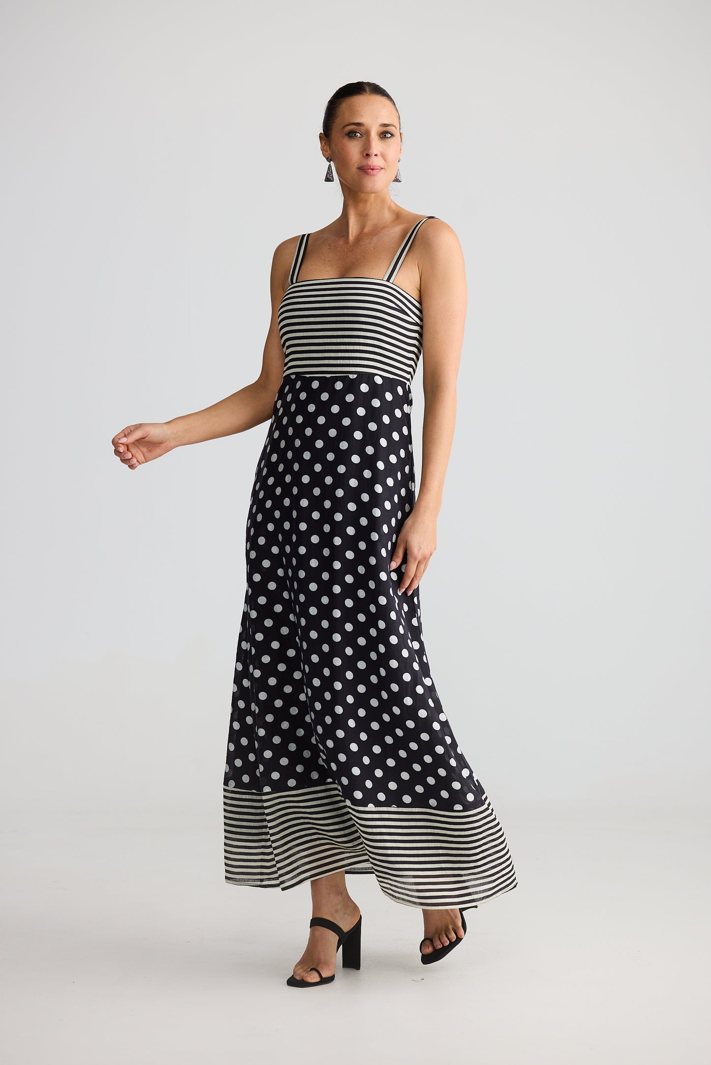 Grace Dress (Spot Stripe)