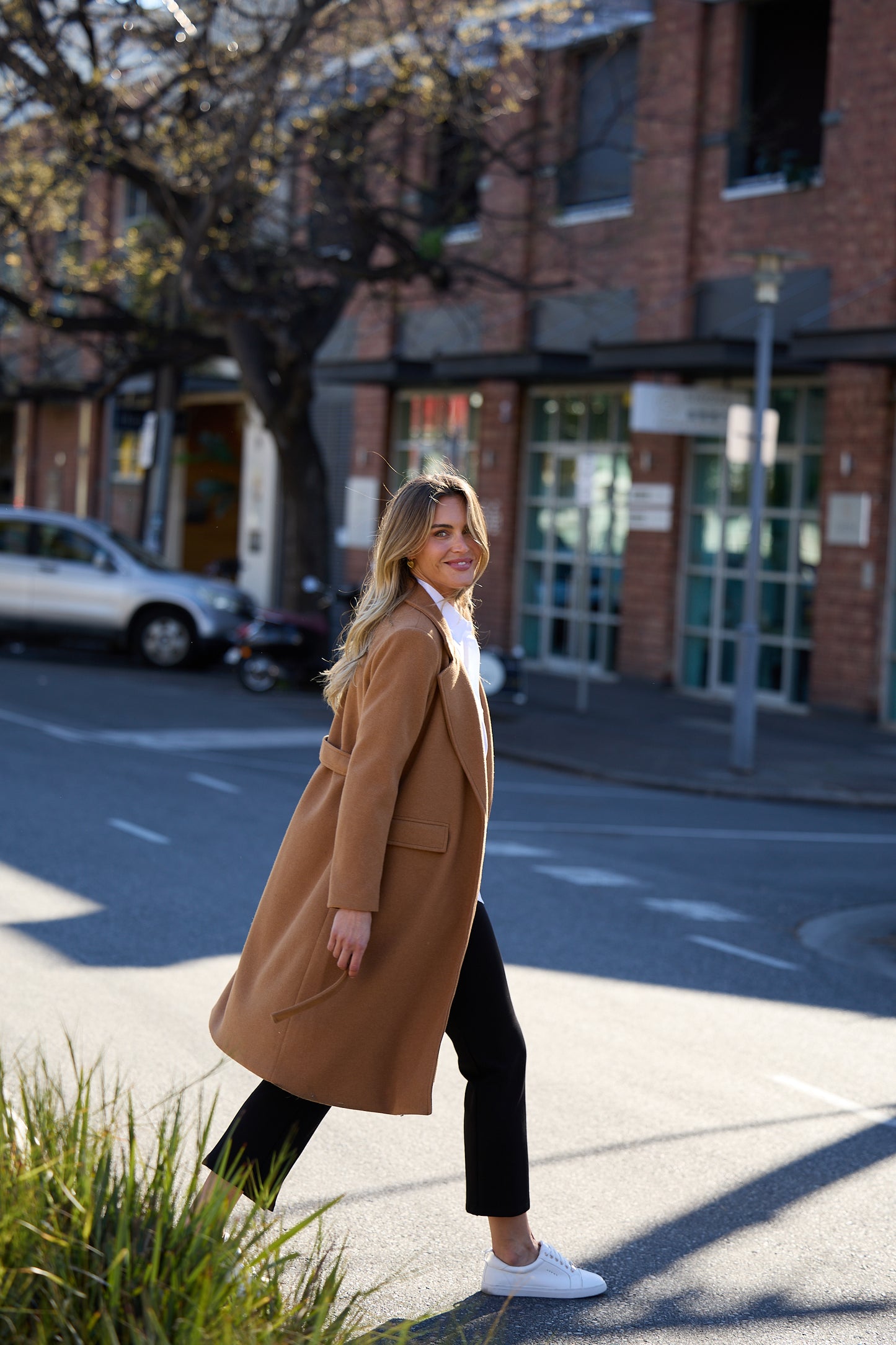 Brave + True Julianne Knee Length Coat in Camel | Women's Coats | Gretel Lane