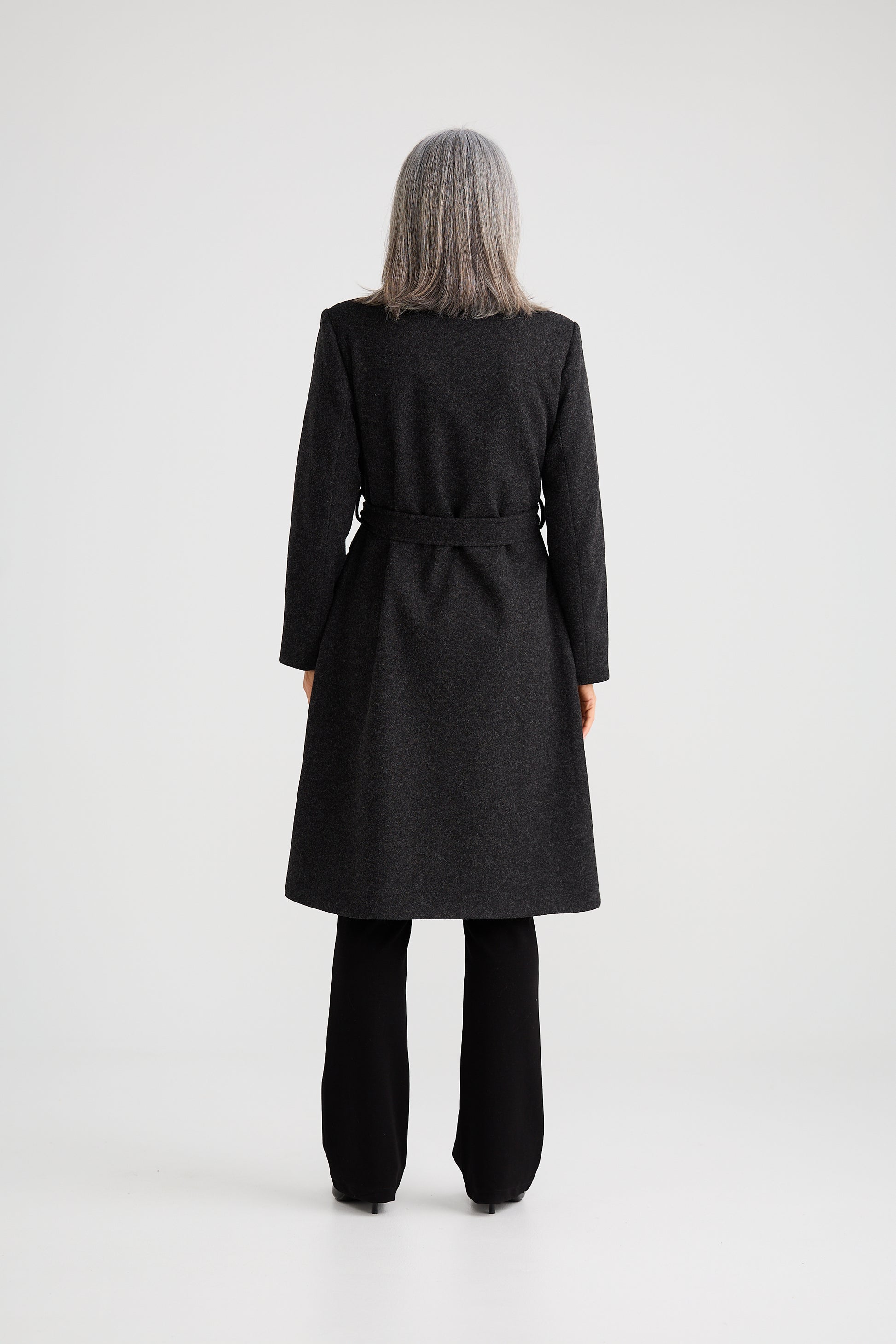 Brave + True Julianne Knee Length Coat in Charcoal | Women's Coats | Gretel Lane