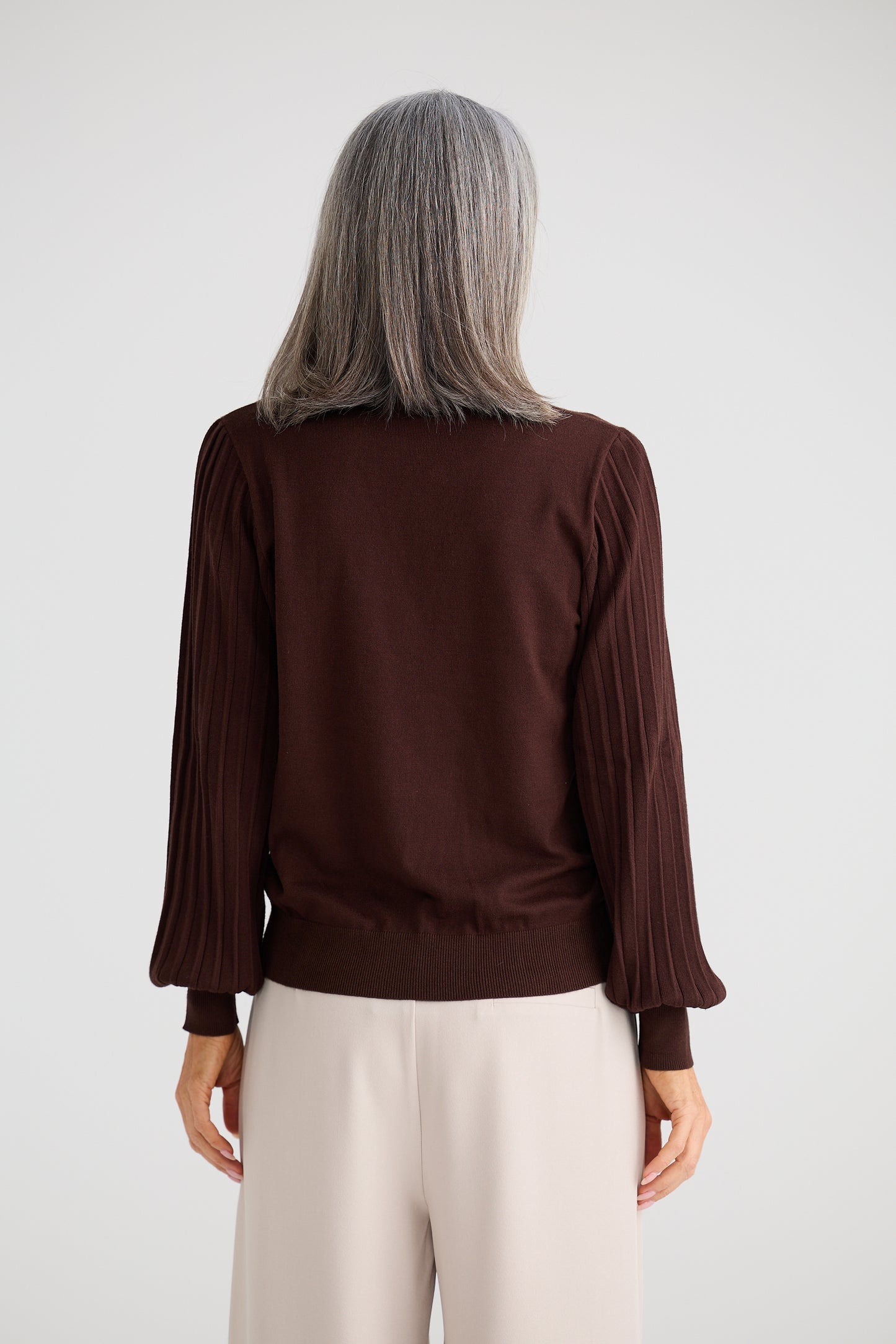 Brave + True Briony Knit Long Sleeve Top in Brown | Women's Clothing | Gretel Lane