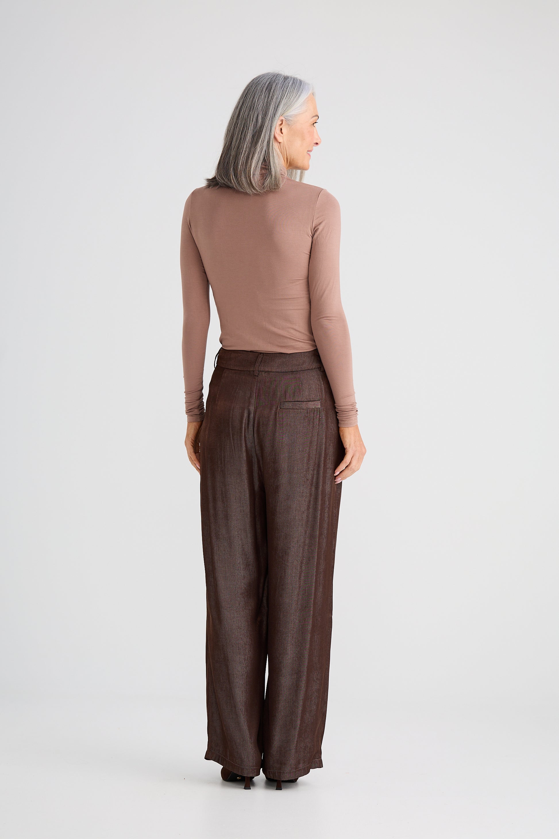 Brave + True Essential Long Sleeve Polo Top in Brown | Women's Clothing | Gretel Lane