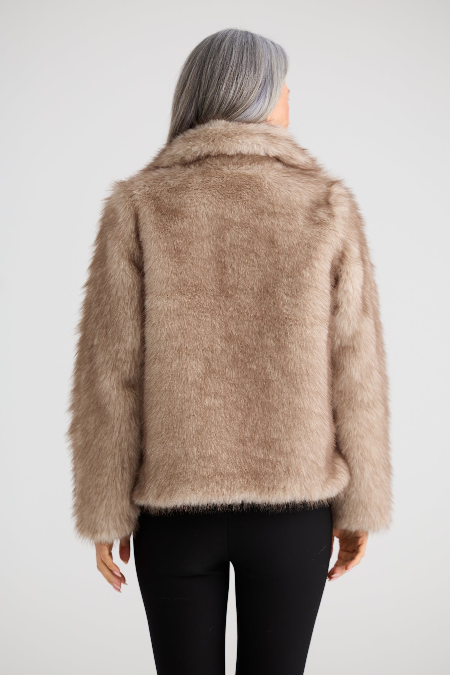 Brave + True Steinway Faux Fur Jacket in Taupe | Women's Jackets | Gretel Lane
