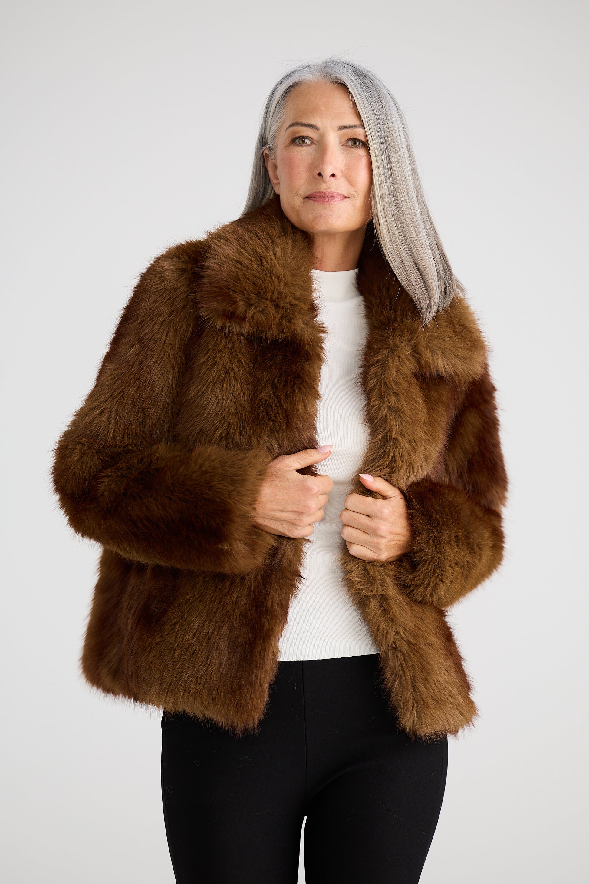 Brave + True Steinway Faux Fur Jacket in Mink | Women's Jackets | Gretel Lane