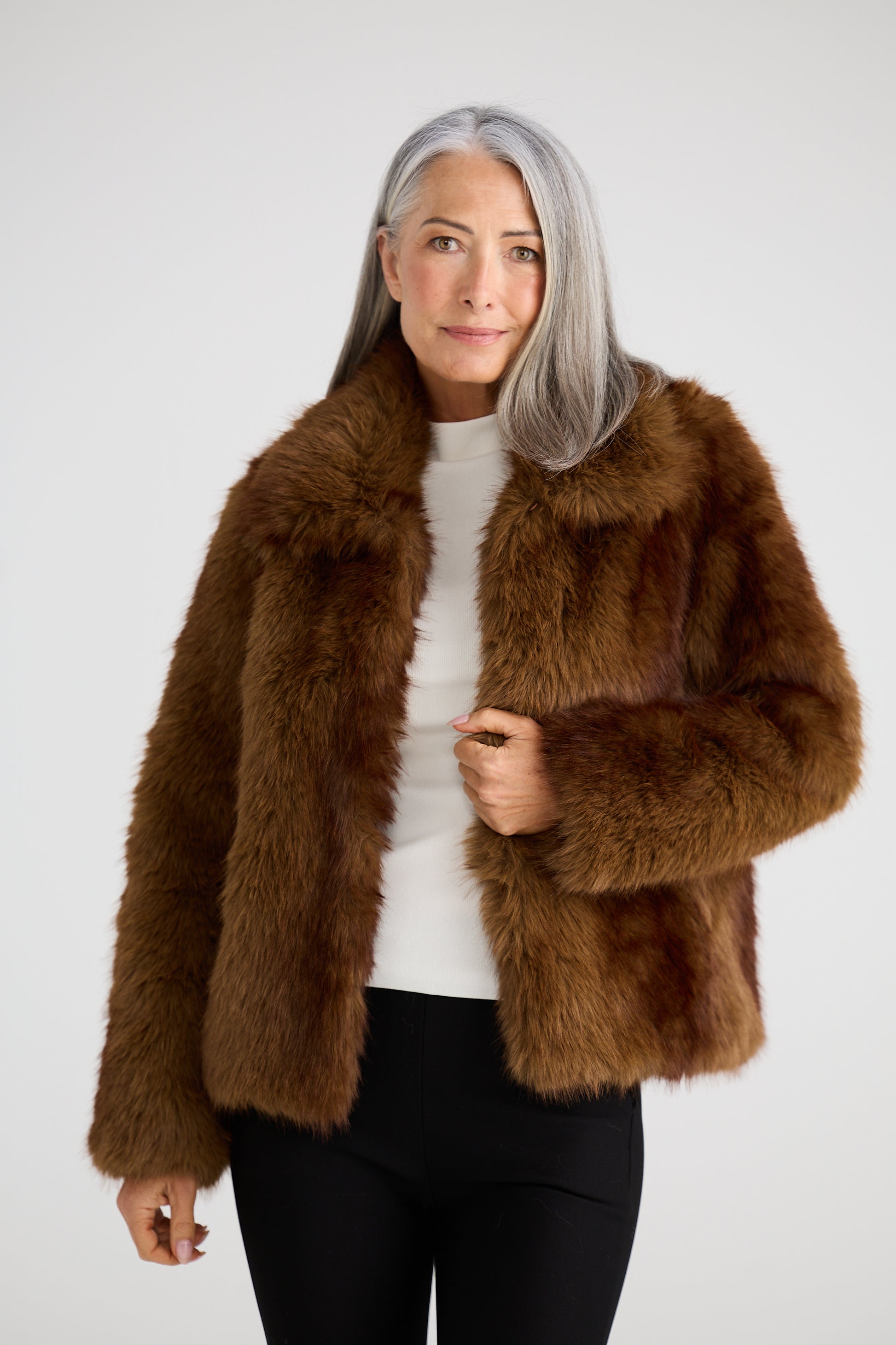 Brave + True Steinway Faux Fur Jacket in Mink | Women's Jackets | Gretel Lane
