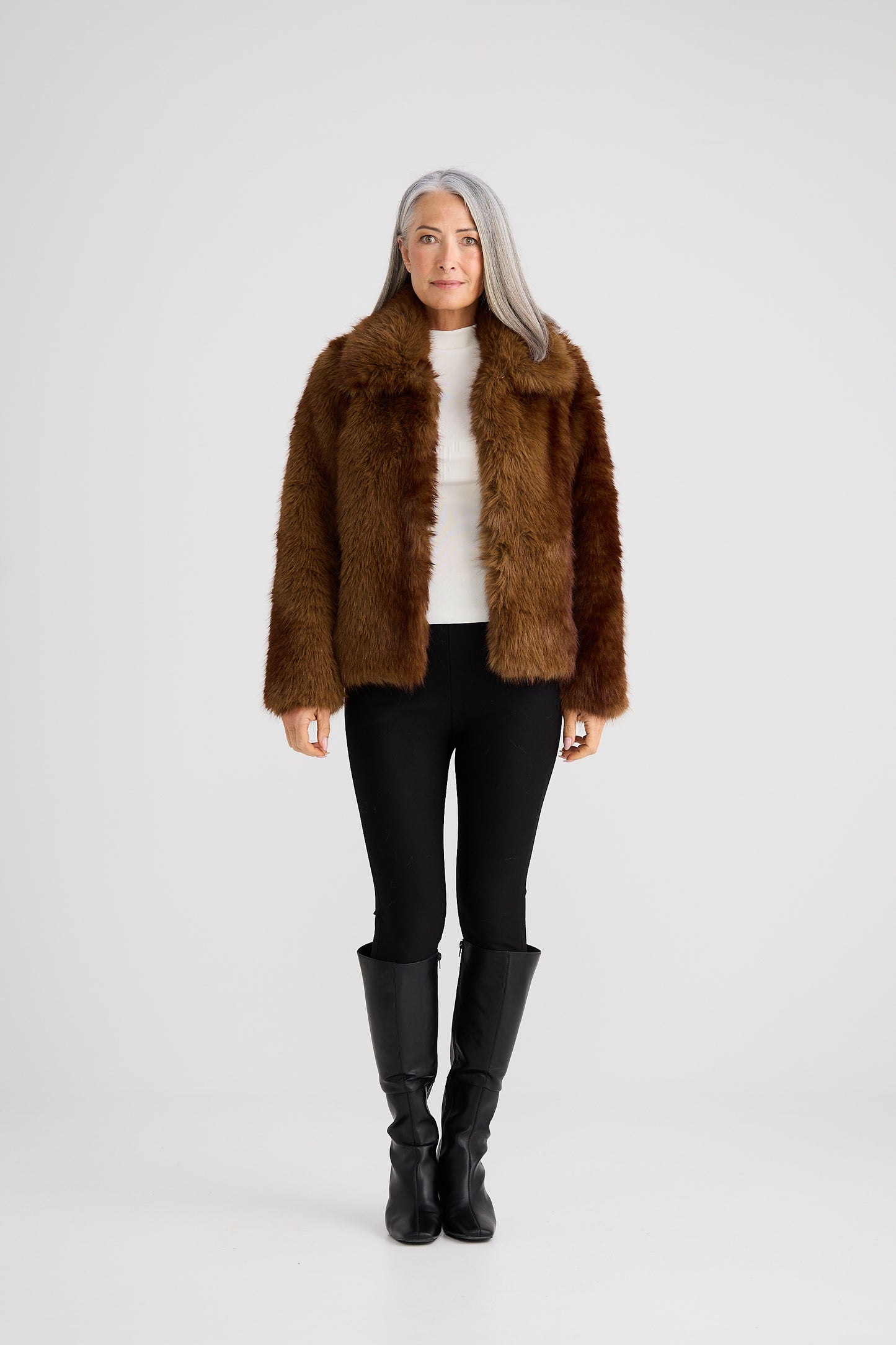 Brave + True Steinway Faux Fur Jacket in Mink | Women's Jackets | Gretel Lane