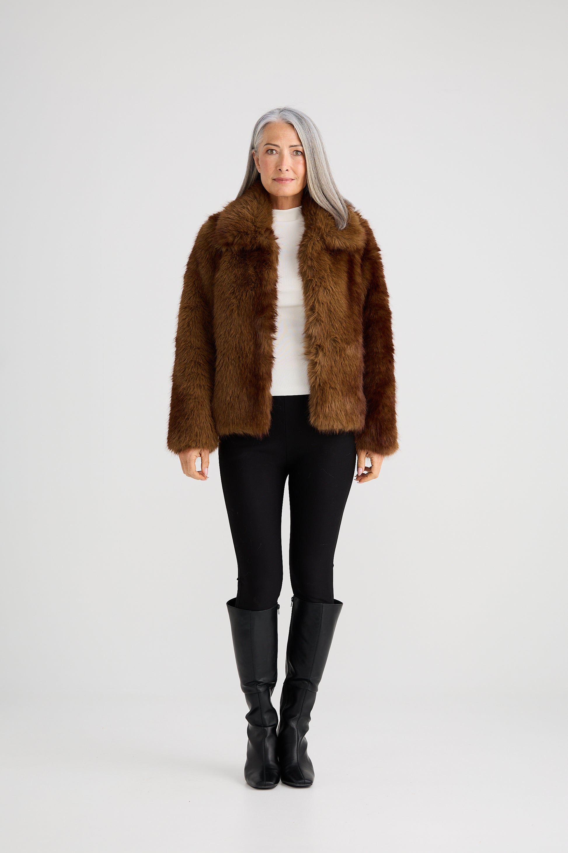 Brave + True Steinway Faux Fur Jacket in Mink | Women's Jackets | Gretel Lane