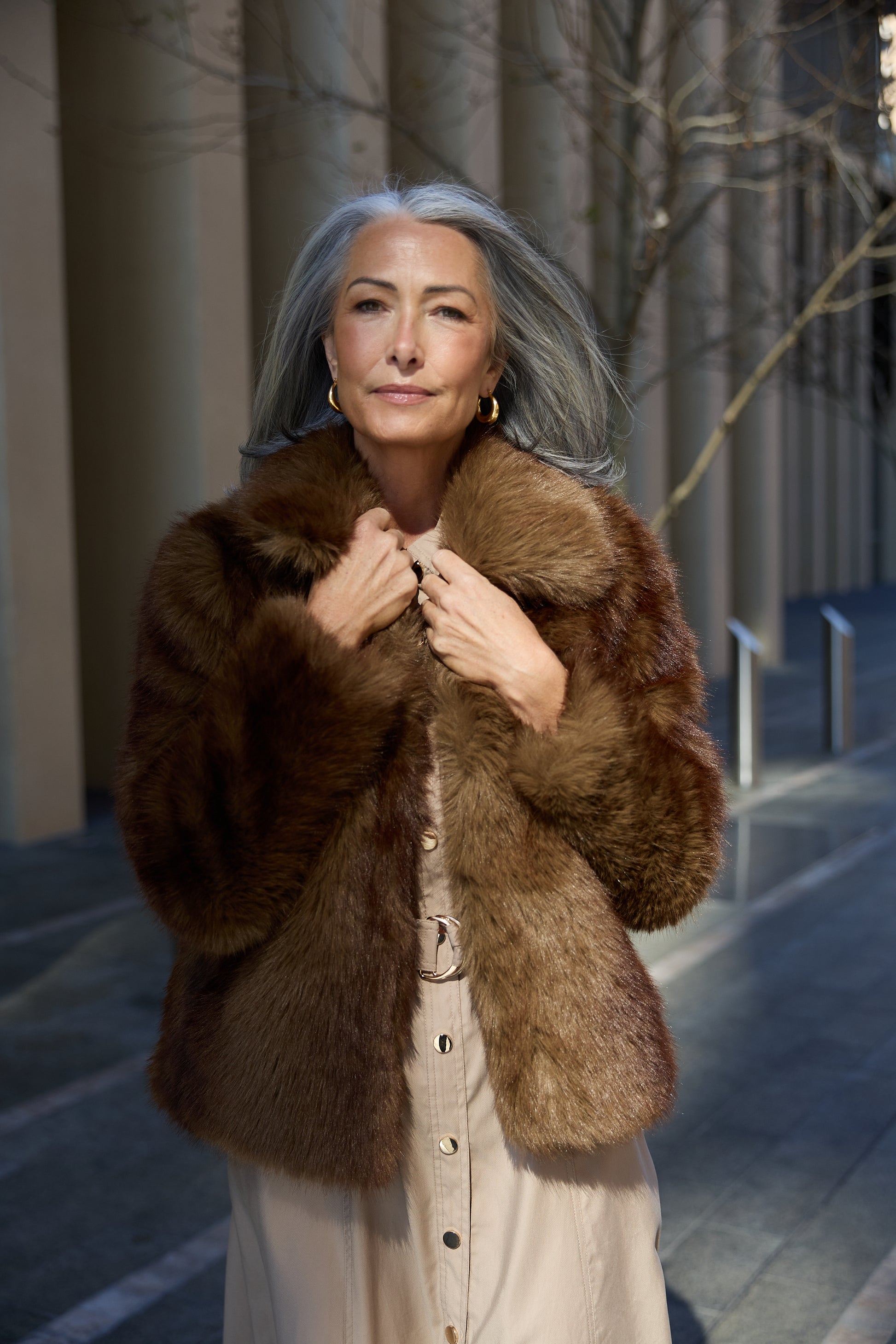 Brave + True Steinway Faux Fur Jacket in Mink | Women's Jackets | Gretel Lane