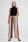 Brave + True Astrid Satin Pant in Tan and Black Stripe | Women's Clothing | Gretel Lane