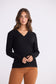 Brave + True Cassian Long Sleeve Knit Top in Black | Women's Clothing | Gretel Lane