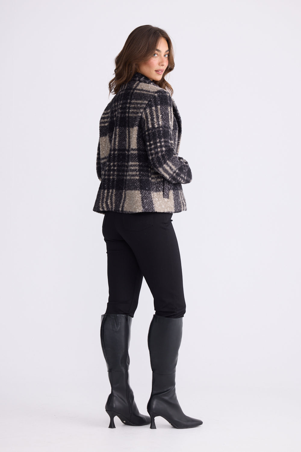 Brave + True Ascot Jacket in Black Check | Women's Jackets | Gretel Lane