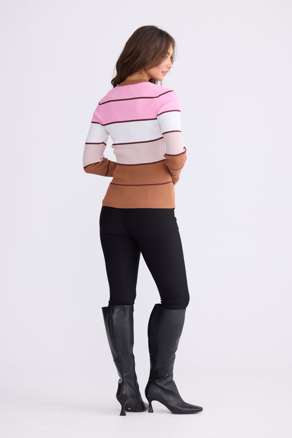 Brave + True Unley Knit Long Sleeve Top in Rose Stripe | Women's Clothing | Gretel Lane