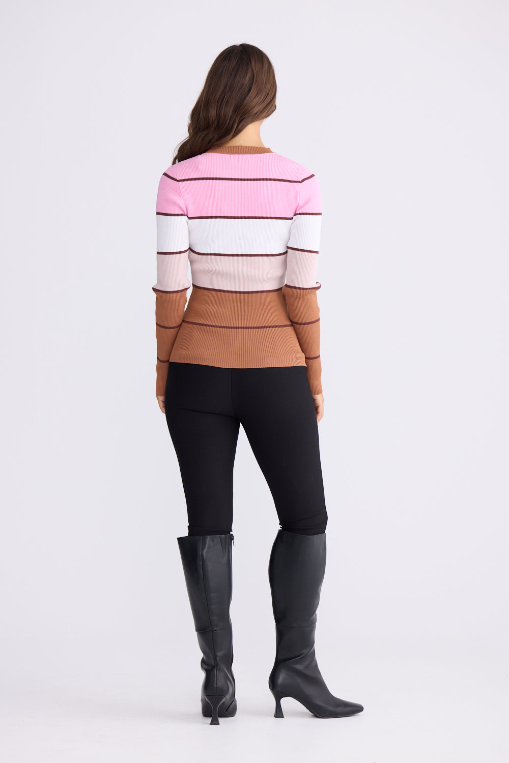 Brave + True Unley Knit Long Sleeve Top in Rose Stripe | Women's Clothing | Gretel Lane