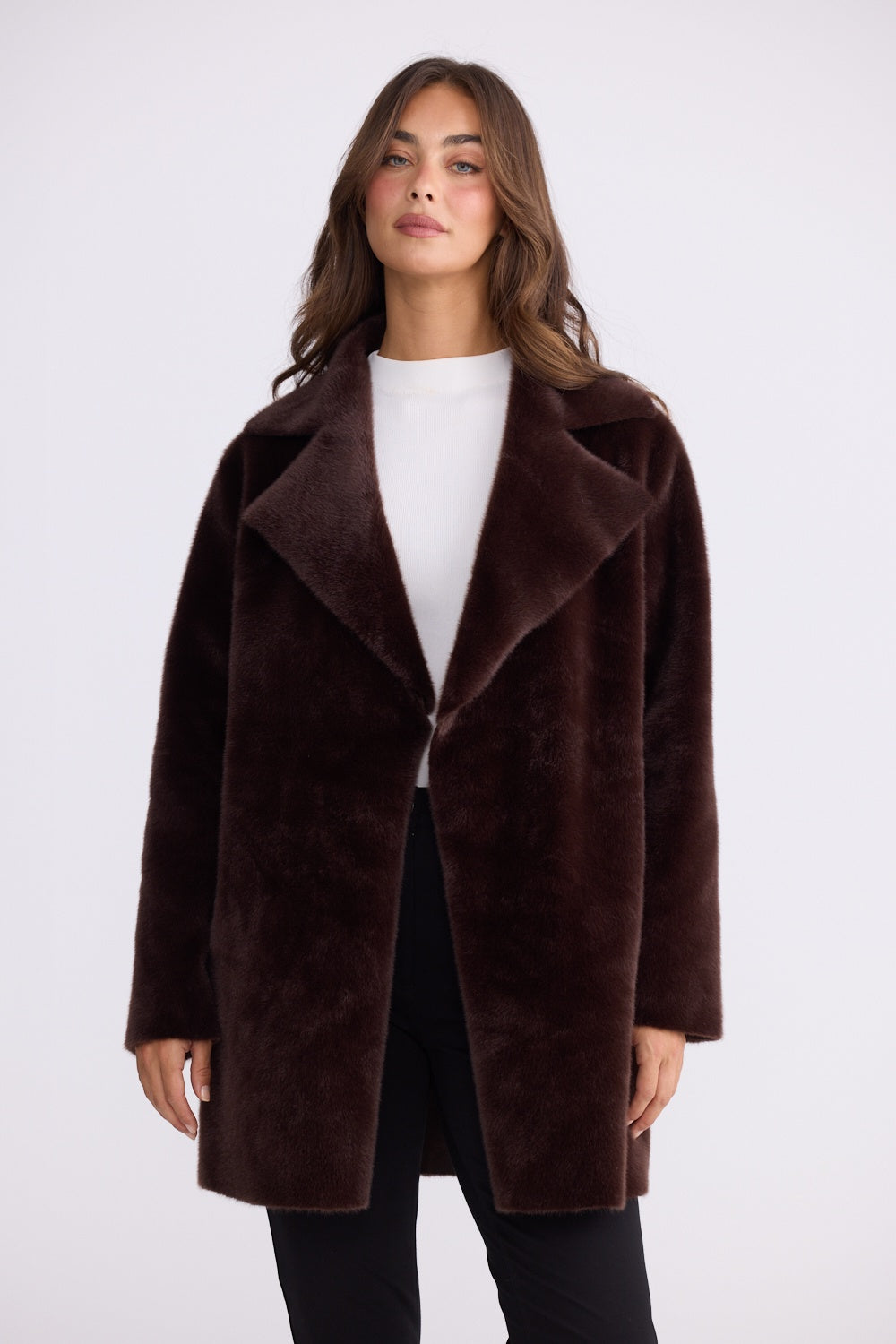 Brave + True Odette Faux Fur Reversible Coat in Chocolate | Women's Coats | Gretel Lane