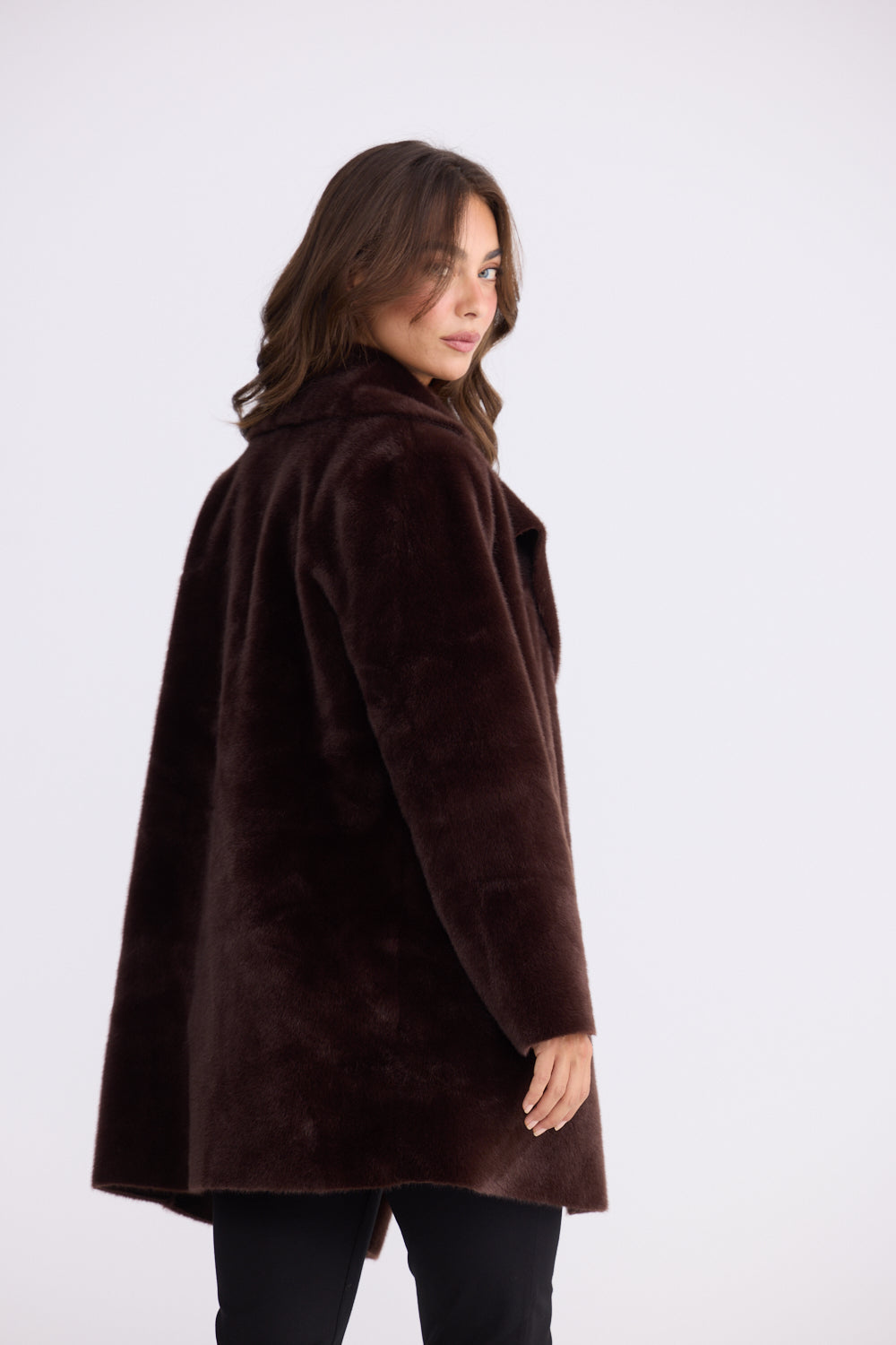 Brave + True Odette Faux Fur Reversible Coat in Chocolate | Women's Coats | Gretel Lane