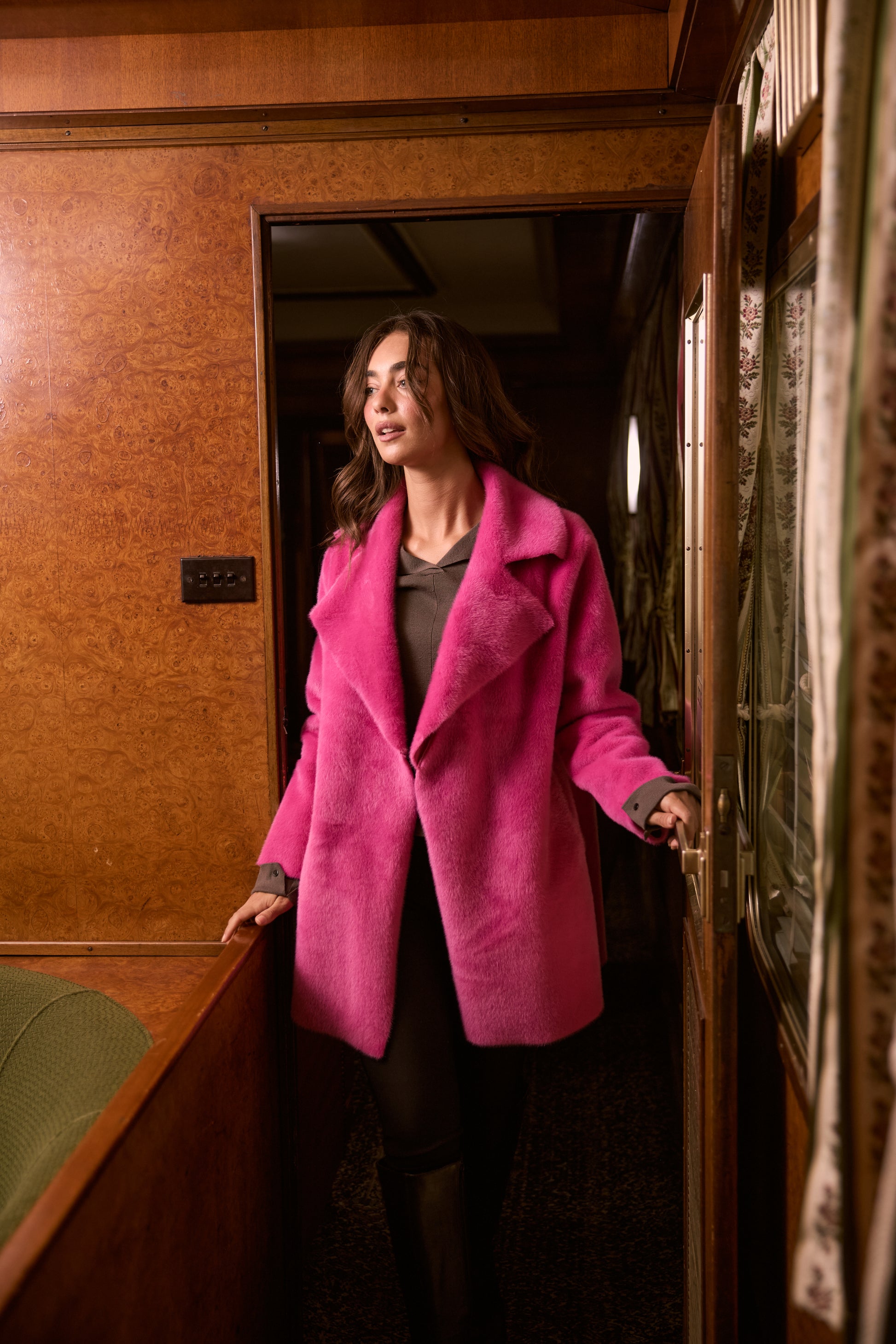 Brave + True Odette Faux Fur Reversible Coat in Hot Pink | Women's Coats | Gretel Lane