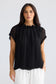 Brave + True Carina Georgette Short Sleeve Blouse Black | Women's Clothing | Gretel Lane