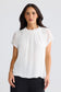 Brave + True Carina Georgette Short Sleeve Blouse White | Women's Clothing | Gretel Lane