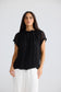 Brave + True Carina Georgette Short Sleeve Blouse Black | Women's Clothing | Gretel Lane