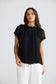 Brave + True Carina Georgette Short Sleeve Blouse Black | Women's Clothing | Gretel Lane