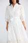 Donnie Cotton Broderie Midi Dress White